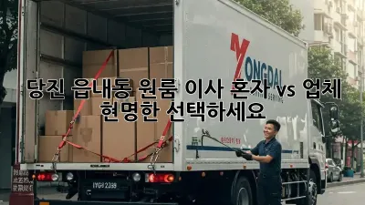 당진 읍내동 원룸 이사, 혼자 vs 업체? 현명한 선택하세요!